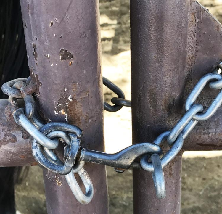 Gate lock at Heartland Ranch USA 